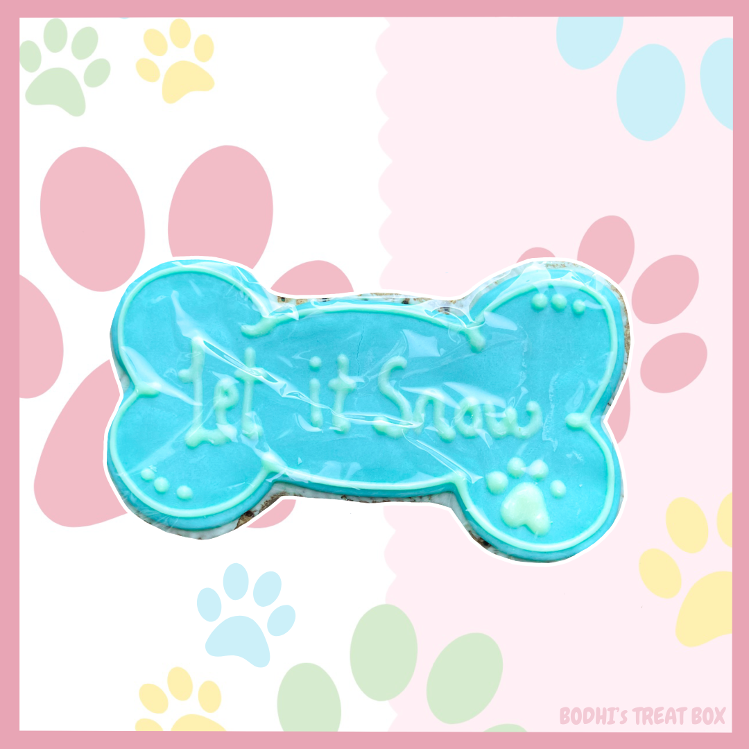 Large ‘Let it Snow’ Festive Iced Dog Biscuit 🎄| Nelson’s Treats