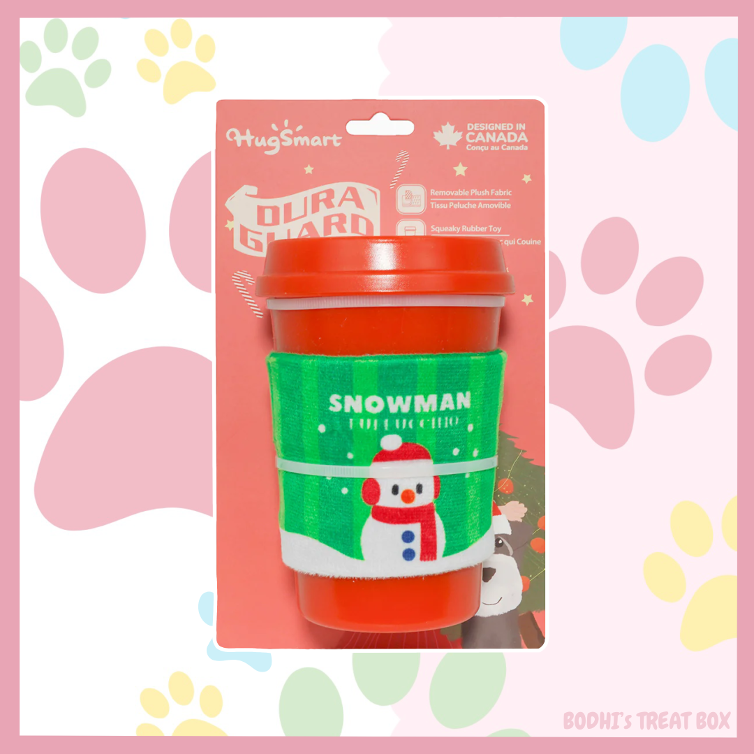 HugSmart Snowman Puppuccino ๐| Squeaky Rubber Dog Toy