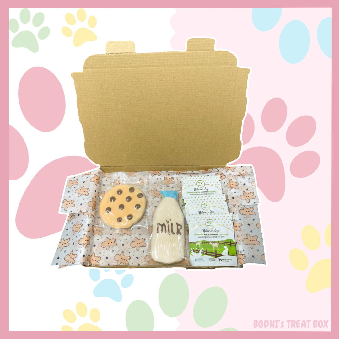 Milk & Cookies Gift Set ๐| 2 Iced biscuits & 3 Goat Milk Sachets