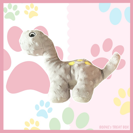 Grey Brachiosaurus Plush Dog Toy
