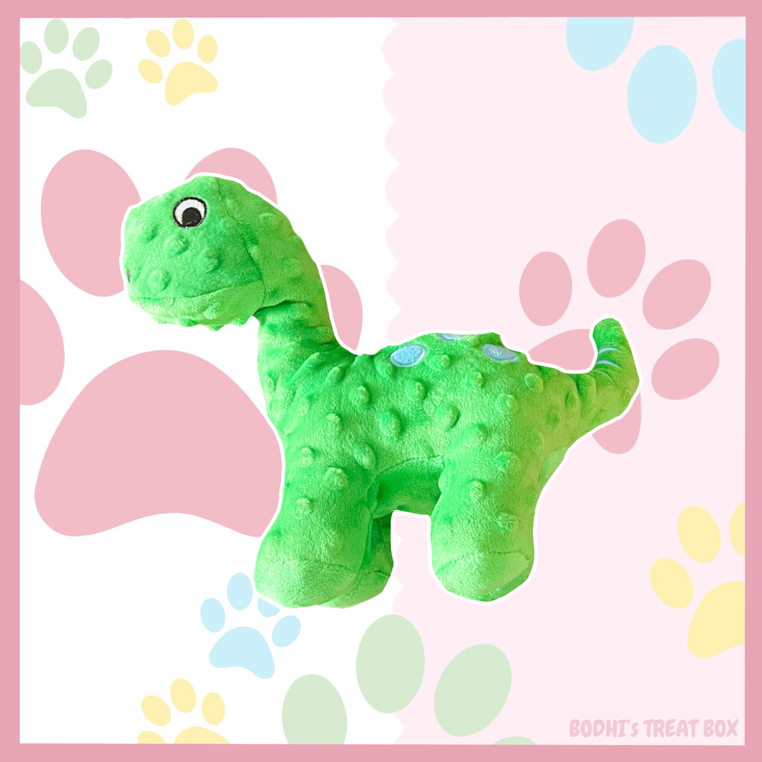 Green Brachiosaurus Plush Dog Toy