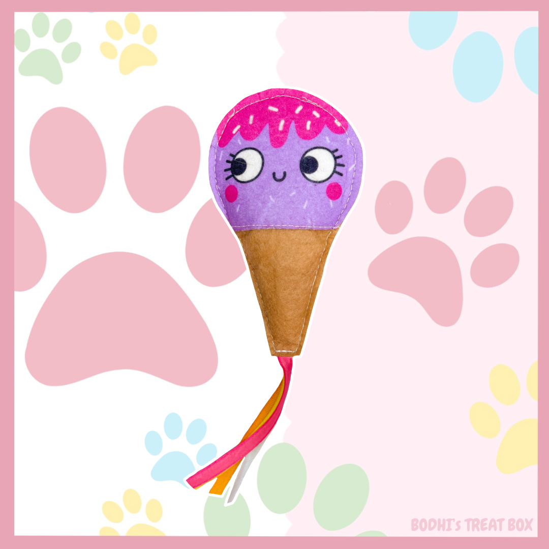 🐱 | Sally the IceCream Cone - Textured Catnip Toy