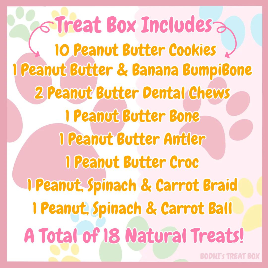 💝 | ‘The Peanut Pup’ Natural Peanut Butter Dog Treat Box - (Includes 18 Treats)