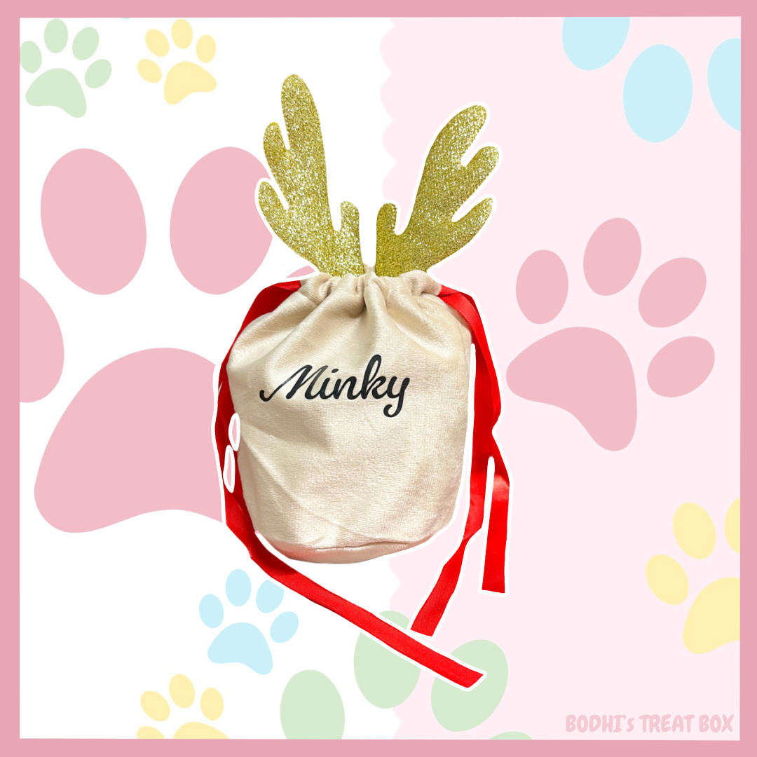 Velvet Personalised Reindeer Bag 🎄| Treat & No Treat Option Available