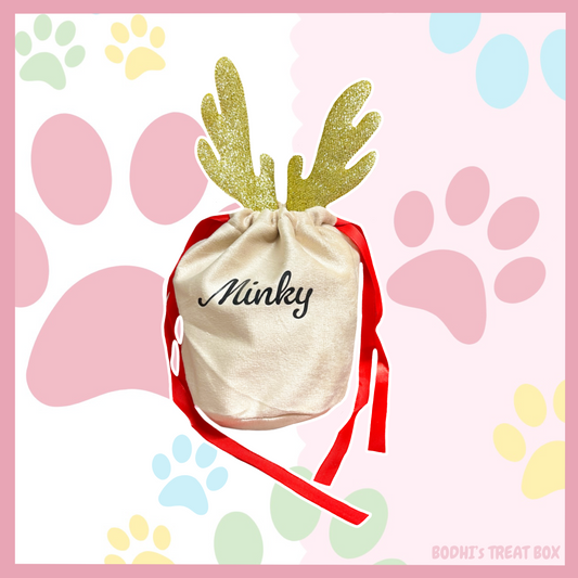 Velvet Personalised Reindeer Bag 🎄| Treat & No Treat Option Available