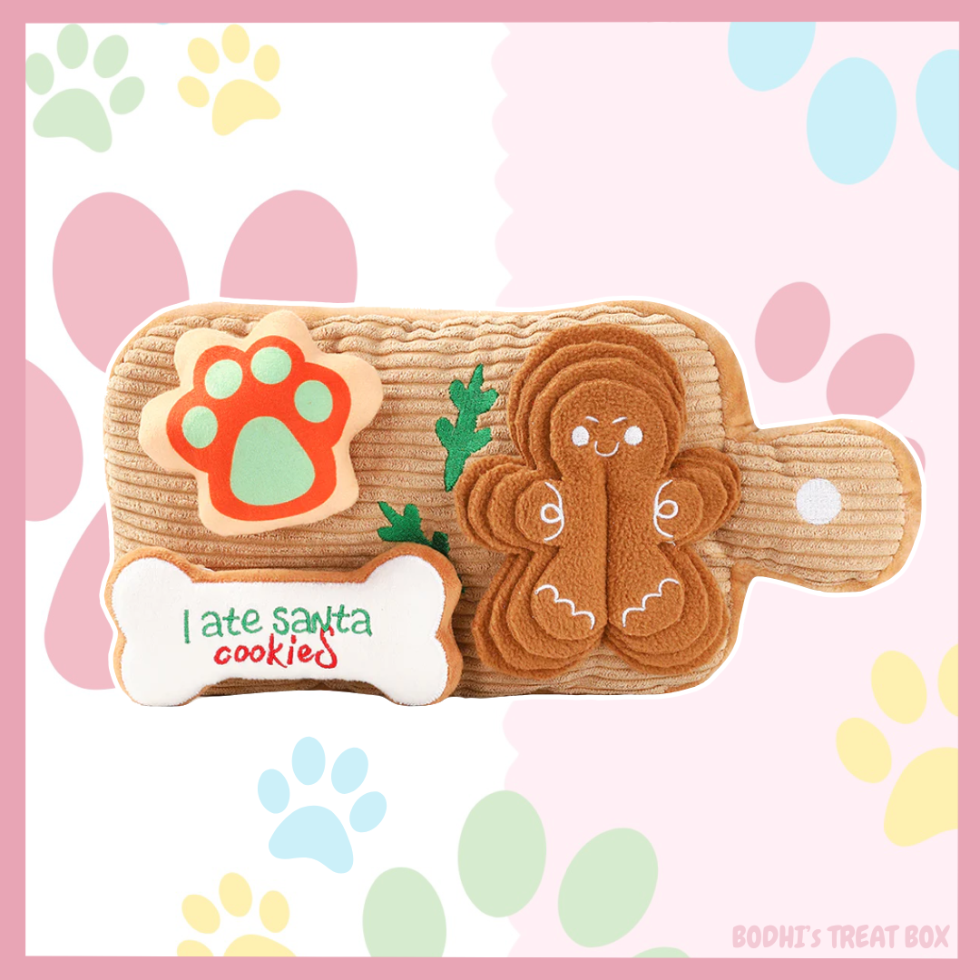 HugSmart Christmas Cookie Board 🎄| Large Interactive Squeaky Plush Dog Toy