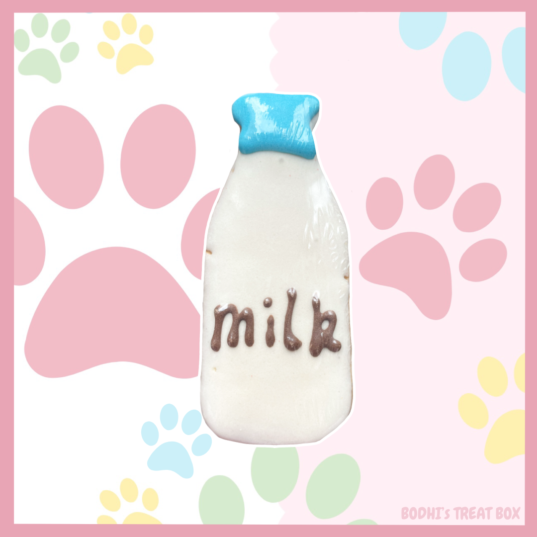 Milk Bottle Dog Iced Biscuit 🎄