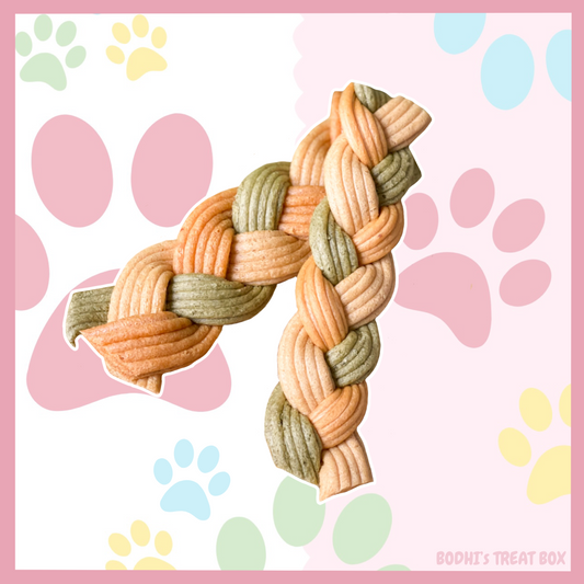 Peanut Butter, Carrot and Spinach Braids