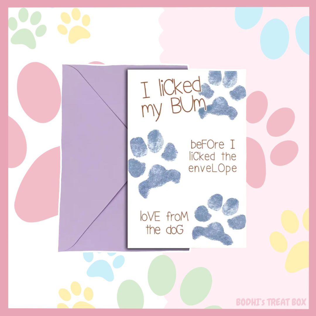 🧁 | “I licked my Bum” Dog Lover Birthday Card