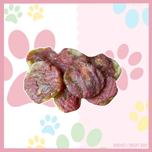 🥝🦆 | Kiwi chunks wrapped in Duck breast - 100g Bag